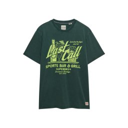 Superdry & Co Tricou 'LOCAL BUSINESS' verde neon / verde închis