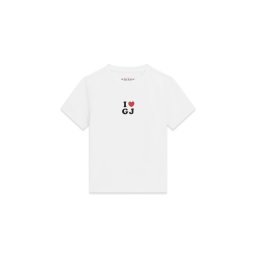 GUESS JEANS Tricou 'I LOVE GJ' roșu intens / negru / alb