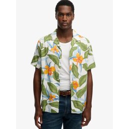 Superdry & Co Cămașă albastru deschis / verde / portocaliu / alb