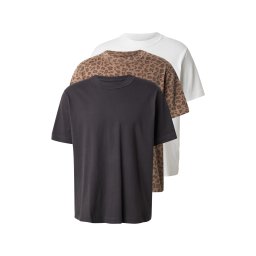 Abercrombie & Fitch Tricou 'VINTAGE INSPIRED' maro / gri metalic / alb
