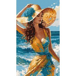 Set pictura pe numere, cu sasiu, Soare sudic, 40x70 cm