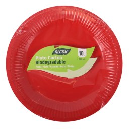 Set 240 farfurii din carton natural, 20 cm, culoare rosie (24X10)