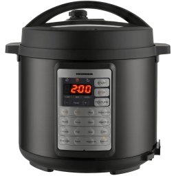 Multicooker Heinner Alacarte HPCK-38BK, 1000W, Gatire sub presiune, Capacitate de gatire 3.8L,14 programe, Display LED, Presiune maxima 0.8 bar, Temporizator, Inox cu finisaj negru