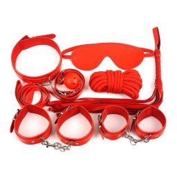 Set Rosy Bondage Night 7pcs Rosu