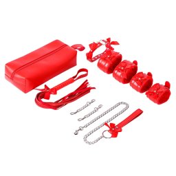 Set Rosy Bondage Bows 5pcs Rosu