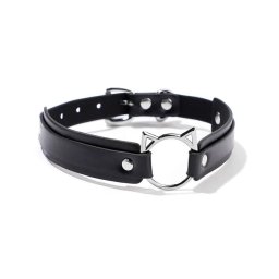Zgarda Rosy Cat Silver Ring Negru
