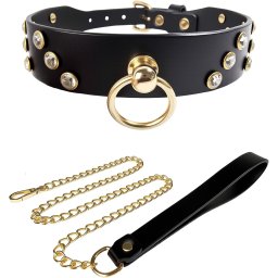 Zgarda Rosy Metal Rivets Negru