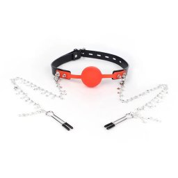 Calus Rosy Red Ball Nipple Clamps Negru