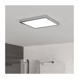 Eglo 901767 - Plafonieră LED FUEVA pentru baie, 13 W, 230 V, 29 x 29 cm, IP44, crom