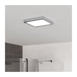 Eglo 901766 - Plafonieră LED pentru baie FUEVA, 10,5 W, 230 V, 22 x 22 cm, IP44, crom