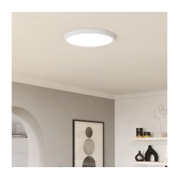 Eglo 901726 - Plafonieră LED RGBW FUEVA-Z, cu intensitate reglabilă, sticlă fumurie, LED/17,5W/230V 39,9cm IP44 albă