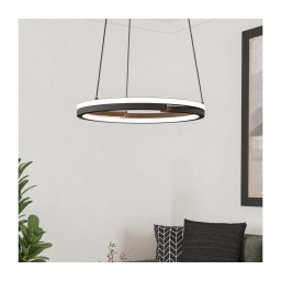 Eglo 901822 - Lustră LED reglabilă pe cablu MEZZOMONTE 2xLED/20W/230V negru + telecomandă