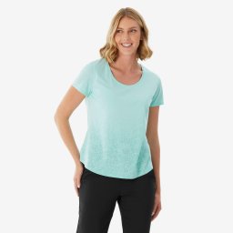 Tricou de drumeție NH500 albastru damă