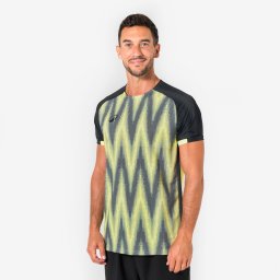Tricou de fotbal cu mânecă scurtă Viralto Vibes 2026 Galben și Negru, Adulți
