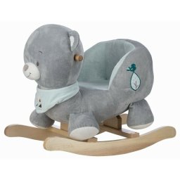 Balansoar, Free2Play, Max the Bear, cu sa confortabila cu spatar, din lemn, 18 luni+, Blue