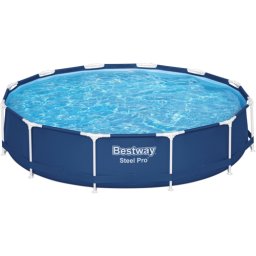Piscina rotunda bestway steel pro max, cu pompa de filtrare inclusa, 366cm x 76 cm, bw 56681