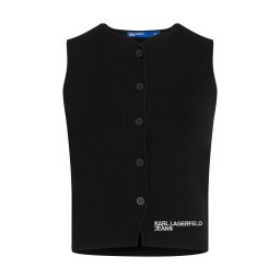 KARL LAGERFELD JEANS Vestă tricotată negru / alb
