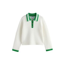 Next Pulover ecru / verde închis
