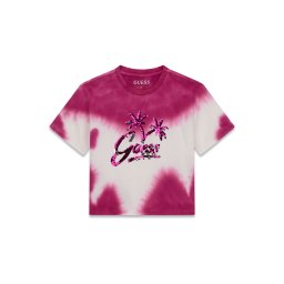 GUESS Tricou magenta / roz neon / roz închis / alb murdar