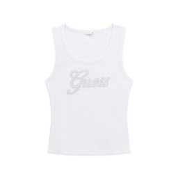 GUESS Top argintiu / alb