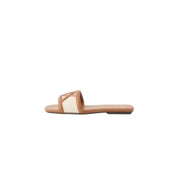 ARMANI EXCHANGE Saboți 'TINA' crem / maro coniac