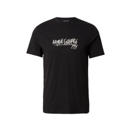 ARMANI EXCHANGE Tricou negru / alb