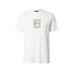ARMANI EXCHANGE Tricou bej / negru / alb murdar