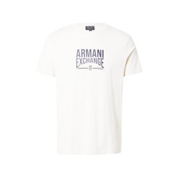 ARMANI EXCHANGE Tricou crem / bleumarin