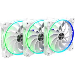 Wing Boost 3 White 140mm Addressable RGB PWM Fan - Triple Pack