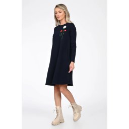 Rochie Dama, Eranthe, A-Line, cu Pictura Realizata Manual V364A