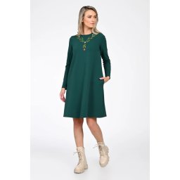 Rochie Dama, Eranthe, A-Line, cu Pictura Realizata Manual V363A