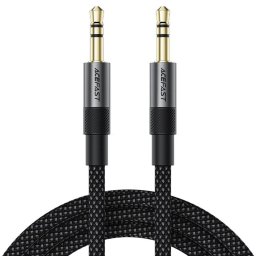 Cablu Audio, 2x mini Jack 3.5mm, Aluminiu + Nailon, 1m - Acefast (J10) - Black