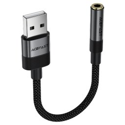 Adaptor Audio USB A Tata la Jack 3.5mm Mama, 15cm - Acefast (J13) - Black