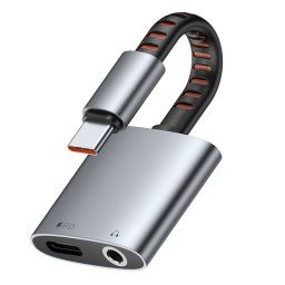 Adaptor Audio, USB-C, Jack, Fast Charge, Premium Sound Quality - Mcdodo (CA-3120) - Gray