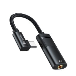 Adaptor Plug and Play, 2-in-1 Audio, Type-C, 3.5mm, 60W, 0.1m - Mcdodo (CA-1880) - Black
