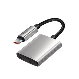 Adaptor 2x Type-C, High Resolution Audio, PD Fast Charge - Mcdodo (CA-5570) - Gray