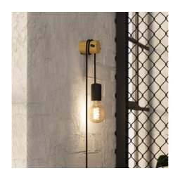 Eglo 43898 - Aplica de perete BUDDON 1xE27/13W/230V negru/bej