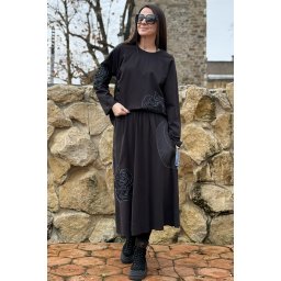 BLUZA COMPLEU ROSE NEGRU TALIE UNICA TALIE UNICA Negru