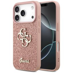 Husa Husa pentru iPhone 17 Pro - Guess Fixed Glitter Big 4G (GUHCP17LHG4SGP) - Pink