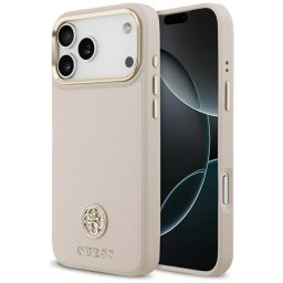 Husa Husa pentru iPhone 17 Pro Max - Guess Grained Strass Logo MagSafe - Pink