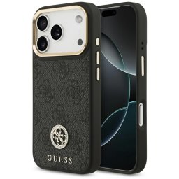 Husa Husa pentru iPhone 17 Pro - Guess Hardcase 4G Strass Logo MagSafe (GUHMP17LP4GRMDEK) - Black