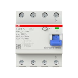 Diferential RCCB 63A 4P 30mA 10kA tip A ABB F204A 2CSF204101R1630