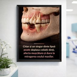Poster cu Ramă Neagră – Un singur dinte schimbă totul DNT43 (Dimensiune Poster: 30x40cm)