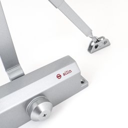 Amortizor hidraulic cu brat reglabil, pentru usi de 15~150kg si latime de pana la 1.5m, argintiu