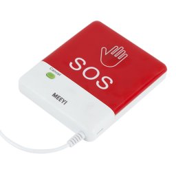 Buton de panica wireless, cablu spiralat si buton de apelare la mana