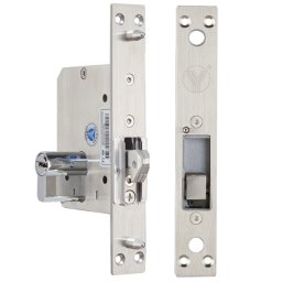 Broasca electrica standard european cu bolt tip carlig pentru usi glisante, fail-safe, monitorizare, IP65