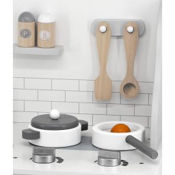 Bucatarie din lemn gri cu accesorii, polarb viga