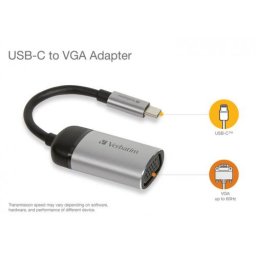 Adaptor USB-C Verbatim 49145 | Multiport, 10cm, Negru