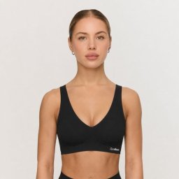 GymBeam Sutien fără cusături Comfy Black XS