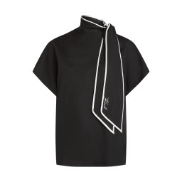 Karl Lagerfeld Bluză negru / alb